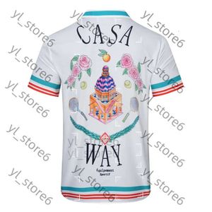 Camisa de camisa de casablanc shirts de grife casual casual casa blanca man man polo masculino masculino de moda topicity blanca vestido leve e respirável 5093