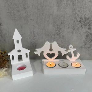 Candles Bird Anchor House Silicone Candle Molds Heart Houses Concrete Moulds Casting Molds Gypsum Candle Holder Decoration Resin Mould