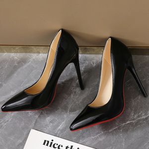 Moda yüksek topuk 3545 artı beden kadın ayakkabıları kırmızı ince stiletto ziyafet düğün seksi sivri uçlu bayanlar partisi 240424