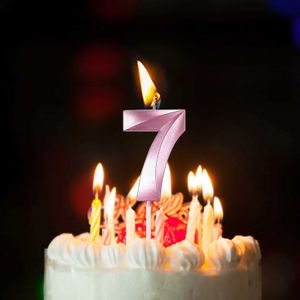Candele di compleanno Candele Torta Numero Candele Happy Birthday Cake decorazione per topper per compleanno Porta di candela in vetro alto D240429