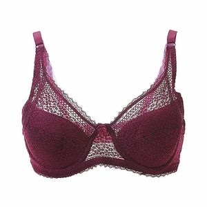 BRAS Womens Sexiga underkläder vadderade broderade spetsar Bra 80d 85d 90d 95d BH Top Push Large Size Womens Sexig BH Y240426