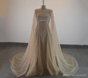 Eleganta formella aftonklänningar tyllkap cape ruffles real po visa lång ren prom party klänningar kvällskläder klänning9835232