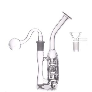 Partihandel nyaste 7 hål perc vatten aska catcher bong percolator glas tobak dab rigg bongs med 14 mm manlig rökning oljebrännare eller torr örtskål