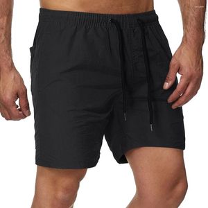 Shorts masculinos masculino de cinco pontos de seco rápido de seco rápido da cintura de cintura praia curta esportiva de ginástica de ginástica Casual Casual