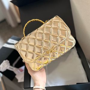 24s elmas tutamak lüks el çantası tasarımcısı kadın omuz çantası deri elmas desenli altın donanım