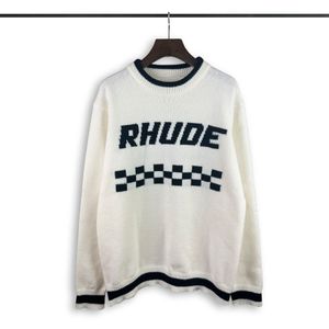 SWEATER SWEAT LITET BLUSKI Jacquard luźne sweter z długim rękawem swetra swoboda swobodna załoga szyja luźna jesień