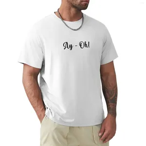 Polos masculinos ay oh!Camiseta suor suor liso pesado camisetas para homens