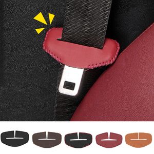 For Cayenne Macan Panamera 718 911 Car Safety Belt Buckle Covers PU Leather Seat Belt Buckle Clip Protector Anti-Scratch Interior Accessories