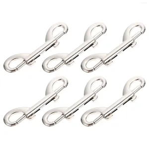 Hundhalsar 6 st kopp krok Double Ended Snap Clips Pet Accessory Buckle Rost inte fixande krokar Zinklegering