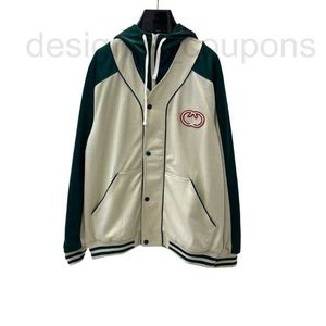 Men's Jackets Designer 24FW autumn/winter trend casual loose fit white green double G hooded long sleeved jacket G2BC
