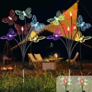 Decorations Garden Solar Butterfly Lights Outdoor 6LED Decor Bee Ball Solar Lawn Light Waterproof Stake Lights For Yard Pathway Patio