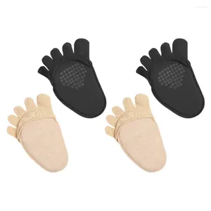 Donne calzini mezza in suola topper topper anti-skid anti-asciugatura anti-slip a cinque dita estate tallone alto cuscino