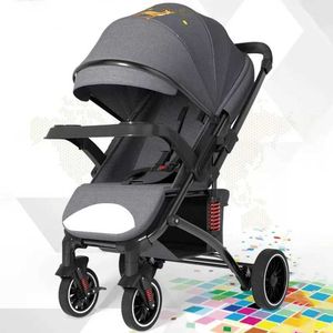 Kinderwagen# Baby Kinderwagen sitzen und leichter faltbarer faltbarer Zwei-Wege-Stoßdämpfung Einfaches Neugeborenes Hoch Sicht Q240429