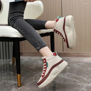 Casual Shoes Trendy Color Blocking High Top Cotton 2024 Winter Warm Anti Slip Sports for Women Zapatillas de Deporte