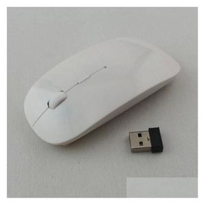 Mice High-Quality Candy-Colored Tra-Thin Wireless Mouse And Receiver 2.4G Usb Optical Colorf Gaming Computer For Office Documents Drop Otwvk