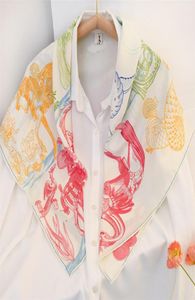 Manuale a mano rotellato di seta in seta da donna femmina mitica sciarpe quadrate di bestia echarpes foulards femme wrap bandana hijab 90cm90cm3607773