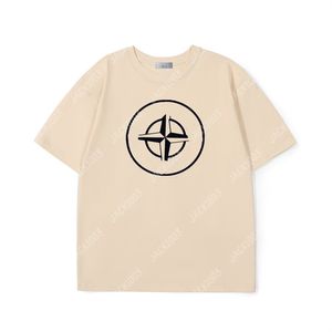 Män varumärke t shirt sten lös brev logotyp tryck tees ö par stil mode enkel lös överdimensionerad bomull casual kort ärm topp tees män kläder a02