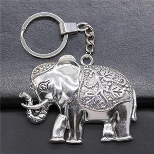 Tornari della catena del supporto metallico fai -da -te Takechain Vintage 2 colori 74x50mm Elefante Servizio di souvenir