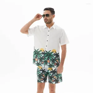 Men's Tracksuits 2024 Printed Shirt Sets High Quality Fashion Trend Shorts Hawaiian Style Casual Floral Tops And Wom Outfits Summer