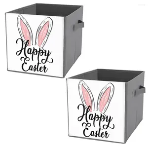 Förvaringspåsar Happy Easter Ears Färgglad vår för en Bins Folding Box Organizer Division of Socks Super Soft C