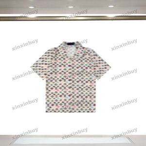 xinxinbuy Men designer Tee t shirt 2024 Italy Colored letters printing pattern roma short sleeve cotton women gray black blue Khaki S-2XL