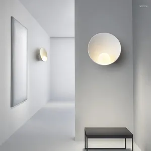 Lampada a parete Design moderno nordico per camera da letto Sospiro arte sfondo Socnce corridoio corridoio decorazione rotonda per interni