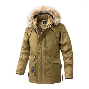 Hunting Jackets Russia Parka For Men With Hood Fur Ed Winter Fashion Clothing Plus Size Outdoor Coats