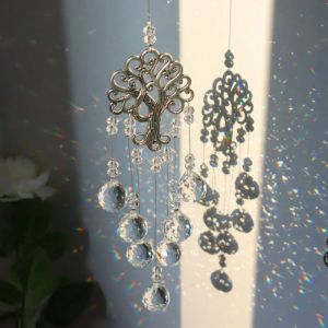 Decorações SunCatcher Crystal Dream Catcher Wind Wind Wind Chimes Catcher Light Rainbow Prism Crystal pendurando decoração de jardim em casa