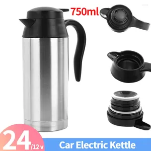 Water Bottles 12/24V Car Coffee Mug Stainless Steel 750ml Kettle Pot Heated Automatic Shut Off Heating Travel Cup Boil Dry Protection