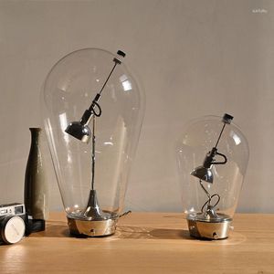 Floor Lamps Desk Lamp Industrial Vintage Glass Reading Light Bedside Table For Bedroom Restaurant Cafe Interior Decor Touch Switch