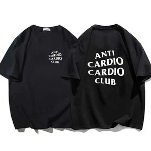 Herren T-Shirts Plus Size Anti Cardio Club T-Shirt Lebensbrief Print T-Shirt Cotton Shirt Slve Frauen Männer Kleidung Sommer Oversize Hip Hop TS Y240429
