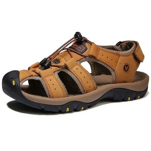 Oryginalne skórzane buty mężczyzn Summer Sandals Men Men Sandals Sandals Sandały Sandały Kapcie duże rozmiar 38-47 240422