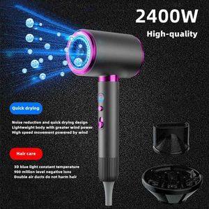 Hair Dryers Manufacturers direct sales high-speed hair dryer 2400W high-power negative ion blue light conditioner household salon Q240429
