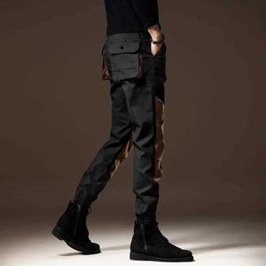 Pantaloni maschili pantaloni da carico da uomo Y2K rilassato Emo multi tascabile hip hop navy pine street stradini multina