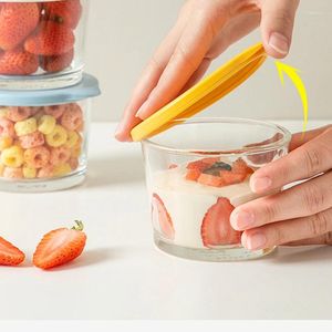 Lagerflaschen Mini Joghurt Gläser wiederverwendbarer Bevorzugung Pudding mit Deckel Glasdessert Cup Home Food Container Frische Konservierungsschachtel