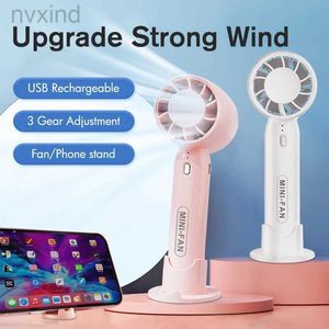 Electric Fans USB Rechargeable Small Fan Mini Handheld Cooler Charging Outdoor Desktop Office Dormitory Household Student Pink Portable Fan d240429