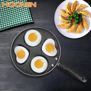 Pans HOOMIN Non-stick Egg Pancake Steak Pan No Oil-smoke Ham 4/5/7-hole Frying Pot Breakfast Maker Thickened Omelet