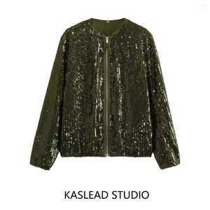 Women's Jackets Sequined Pilot Jacket