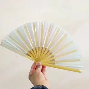 Decorative Figurines Wrist Flick Fan Uv Light Colorful Bamboo Folding Fans For Festivals Rave Parties Home Decoration Handheld Various