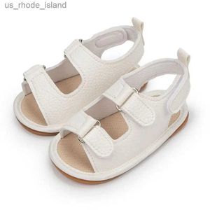 Sandals Kidsun Erkekler ve Kızlar İçin Yeni Bebek Sandaletler Sıralı Renk Basit Pu Deri Bebek Sandaletler için İlk Adım Yenidoğan 240429