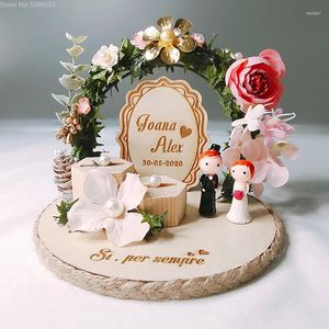 Forniture per feste Ring Box Shote Box Logo Impegno personalizzato Proposta di fiore Arch Ach Bride Cuscino Decorazioni per matrimoni Regali di San Valentino