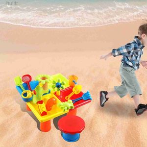 Sand Play Water Fun 25 Pieces Sand Water Table Toys Sensory Play Table for Outdoor Summer Beach d240429