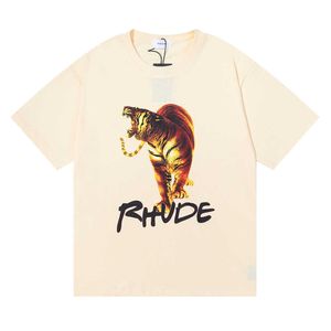 Mode -Rhuder -Marke Designer Kleidung Kleine Mode Angeles Tiger Print Kurzarm T -Shirt Mode Marke Herren Frauen Lose Underthoand mit 1: 1 Logo