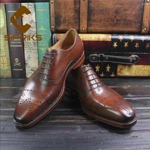 Casual Shoes Sipriks Imported Italian Genuine Calf Leather Black Brogues Vintage Mens Classic Oxfords Bespoke Goodyear Welted 45