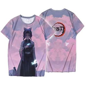 Camisetas novas de verão anime diabo assassino kochou shinobu 3d camiseta infantil camiseta casual meninos e garotas roupas unissex de camiseta extra grande
