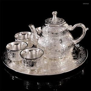 Teaware set Pak Fook Tea Set Handmased Kettle Brewing Teapot Silver Outdoor Portable Ceremony Exquisite Gift