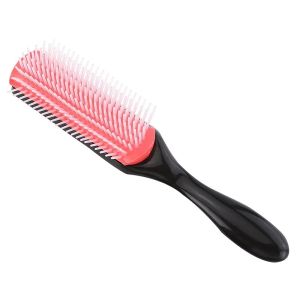 9-rader Detangling Hair Brush Denman Detangler Hårborste hårbotten Massager rak lockigt våt hårkam för kvinnor män hemsalong