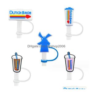 Drinking Straws Cartoon Drink St Topper Er Charms Wholesale Sts Decoration Dust Plug Seal Lid Reusable For Drop Delivery Home Garden Dhva7