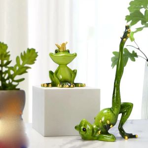 Artificial Home Garden Table Desk Decor Collectible Miniatures Sculpture Statue Figurine Decoration Yoga Frogs Frog Sculpture Home Desktop Living Room Decor