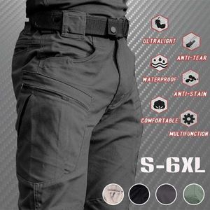 Men's Pants Outdoor waterproof tactical cargo pants for mens breathable summer casual army military quick drying Q240429